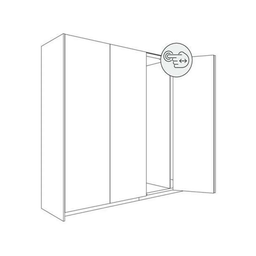 Hawa Folding III Push 25 kg/ tor dł.2100 mm/ H 1900-2700 mm / prawa czarna