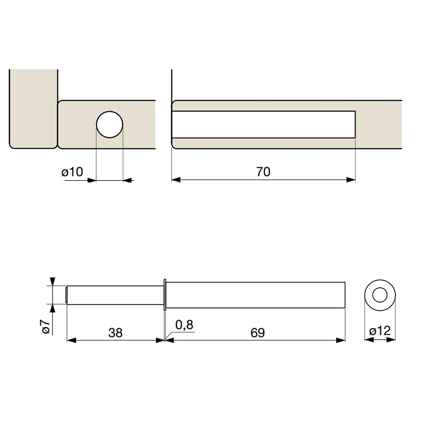 Odbojnik amortyzator TIP-ON do drzwi z magnesem NK55 F003034 Antracyt