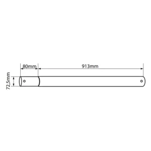 Przedłużka do składanego słupa oświetleniowego FI725MM 1M Czarny