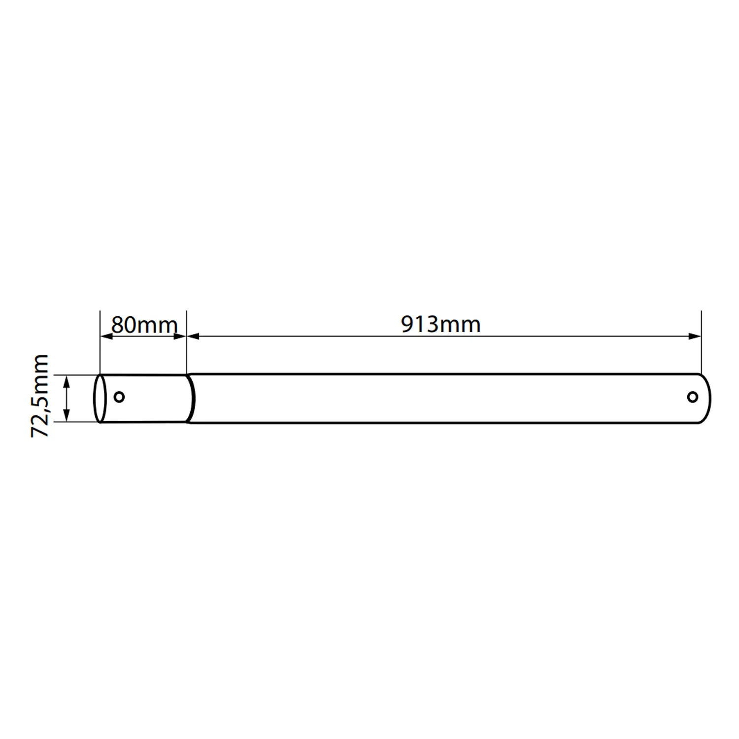 Przedłużka do składanego słupa oświetleniowego FI725MM 1M Czarny