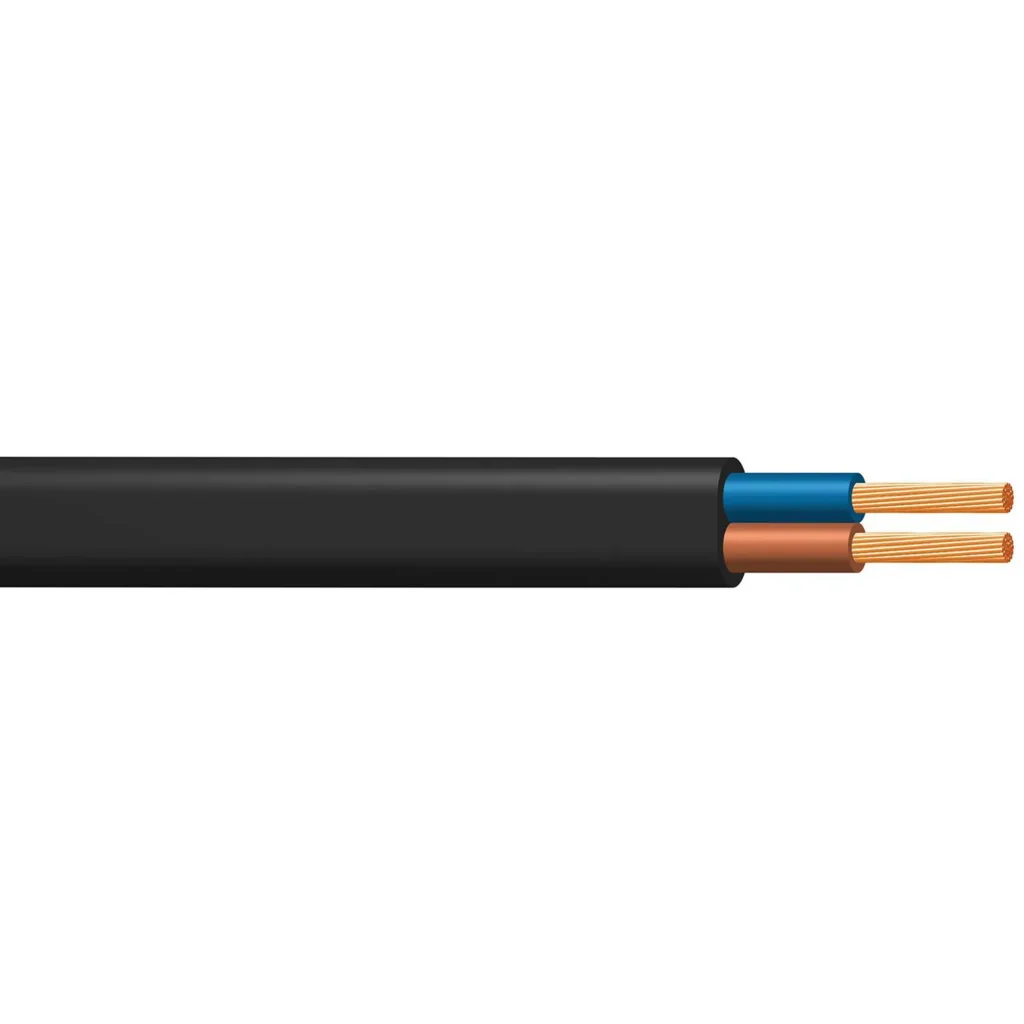 Przewód elektryczny Płaski giętki linka OMYp 2x0,5mm² czarny polski 1mb
