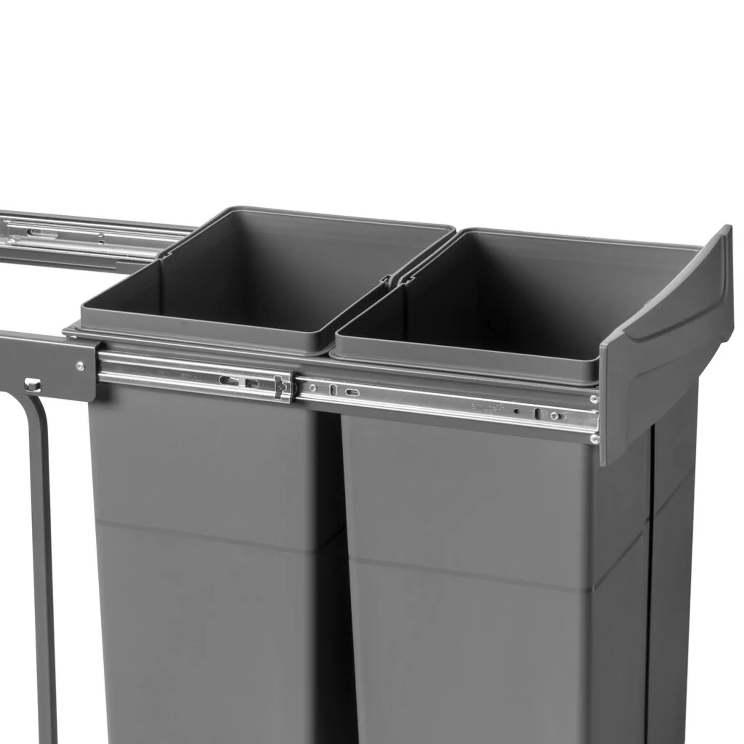 Kosz na śmieci Segregator wysuwany do szafki 400mm 40 2x25L Szary EMUCA