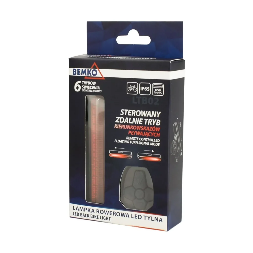 Lampka rowerowa LED tylna akumulatorowa 30 lm IP65 Bemko