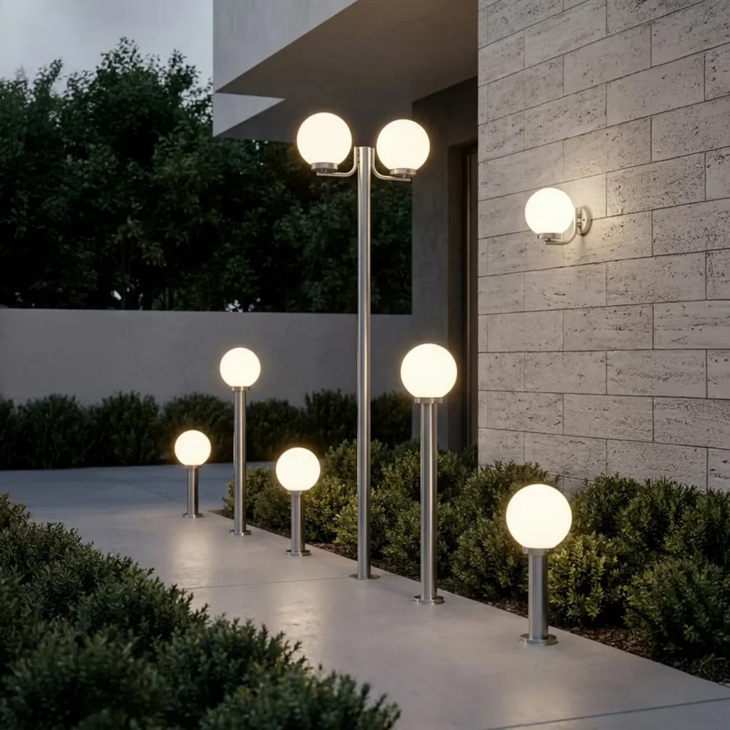 Lampa ogrodowa stojąca K-LP270-2200 ANA E27 IP44 – 220 cm, 2-punktowa