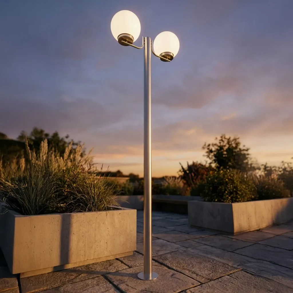 Lampa ogrodowa stojąca K-LP270-2200 ANA E27 IP44 – 220 cm, 2-punktowa
