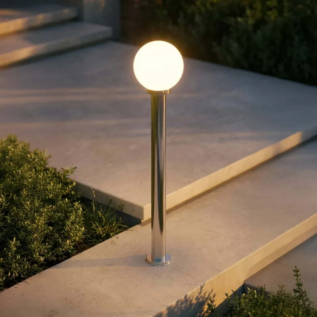 Lampa ogrodowa stojąca K-LP270-1000 ANA E27 IP44 – 100 cm, chrom