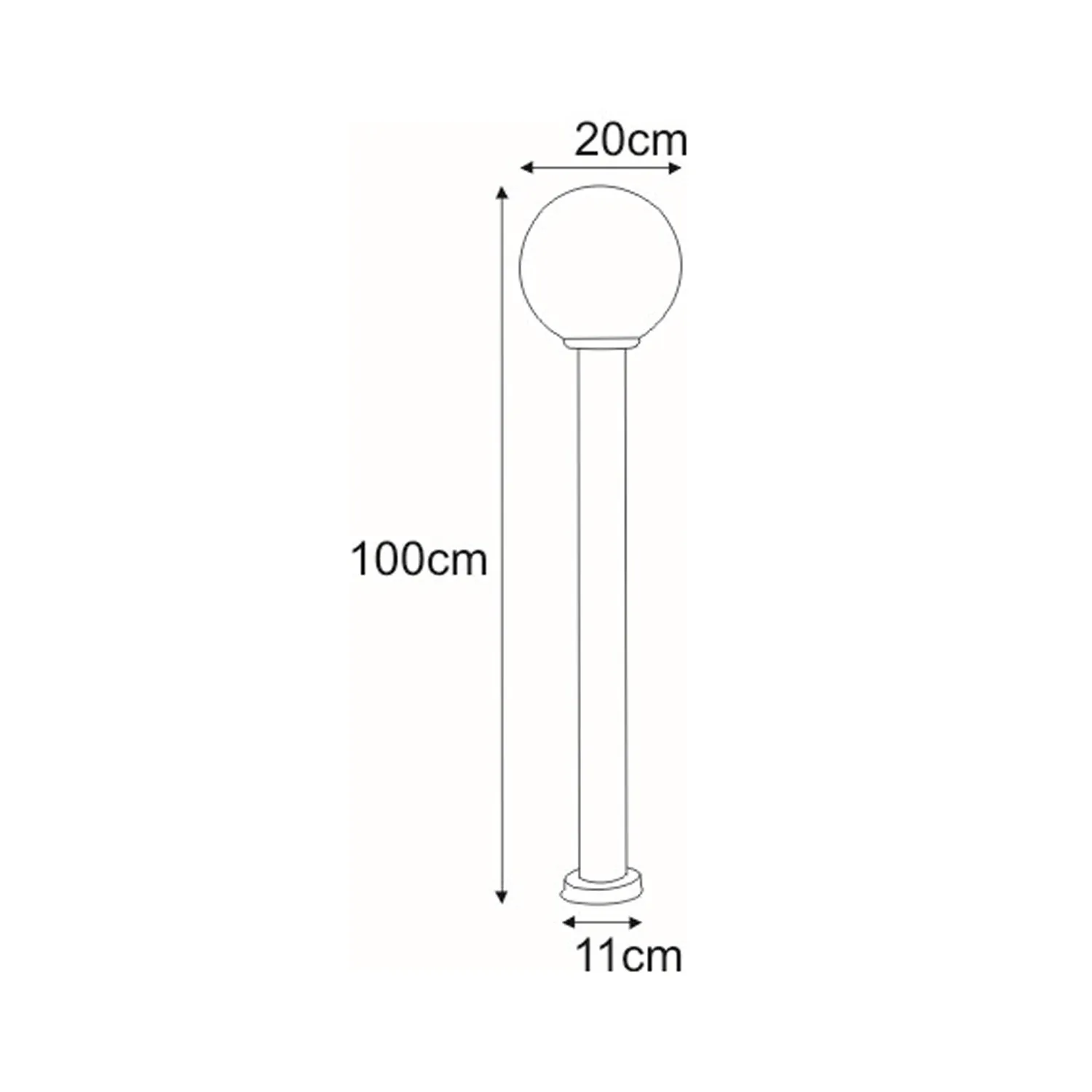 Lampa ogrodowa stojąca K-LP270-1000 ANA E27 IP44 – 100 cm, chrom